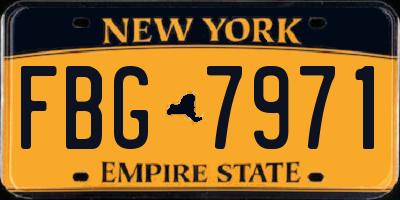 NY license plate FBG7971