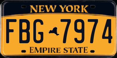 NY license plate FBG7974