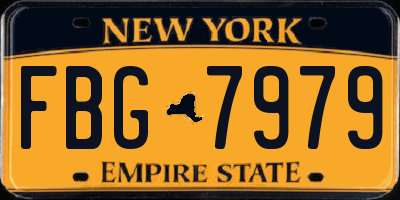 NY license plate FBG7979