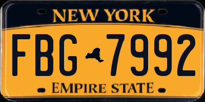 NY license plate FBG7992