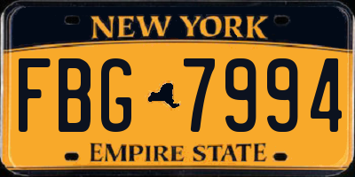 NY license plate FBG7994