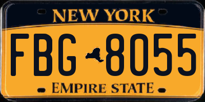 NY license plate FBG8055