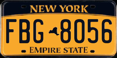 NY license plate FBG8056