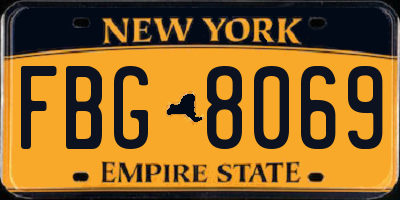 NY license plate FBG8069