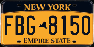 NY license plate FBG8150