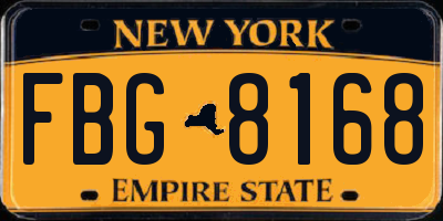 NY license plate FBG8168