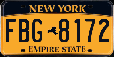 NY license plate FBG8172