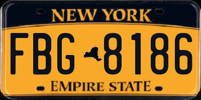 NY license plate FBG8186