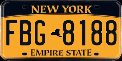 NY license plate FBG8188