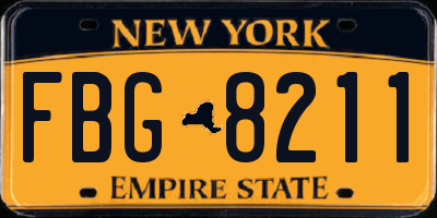 NY license plate FBG8211