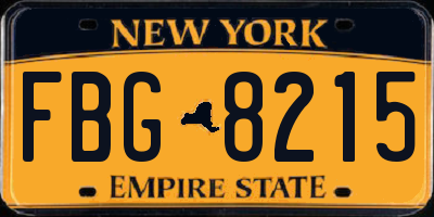 NY license plate FBG8215