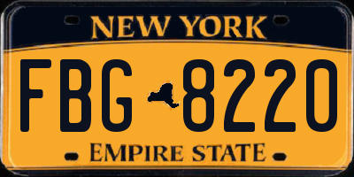 NY license plate FBG8220