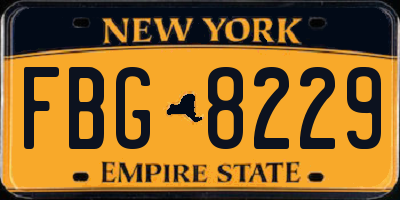 NY license plate FBG8229