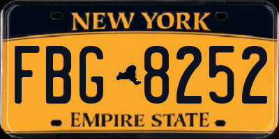 NY license plate FBG8252