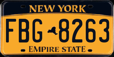 NY license plate FBG8263