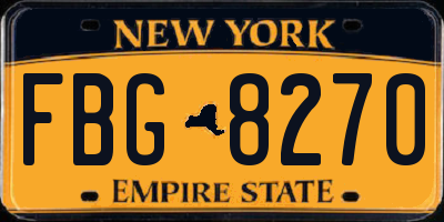 NY license plate FBG8270