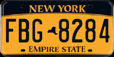 NY license plate FBG8284