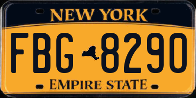 NY license plate FBG8290