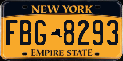 NY license plate FBG8293