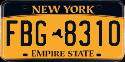 NY license plate FBG8310