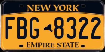 NY license plate FBG8322