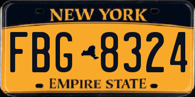 NY license plate FBG8324