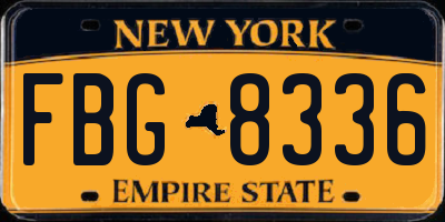 NY license plate FBG8336
