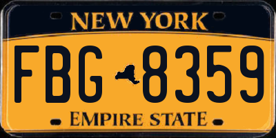 NY license plate FBG8359
