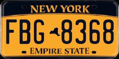 NY license plate FBG8368