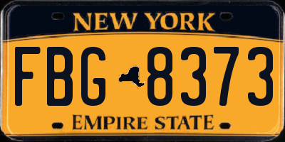 NY license plate FBG8373