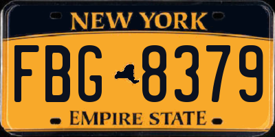 NY license plate FBG8379
