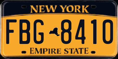NY license plate FBG8410