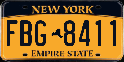 NY license plate FBG8411