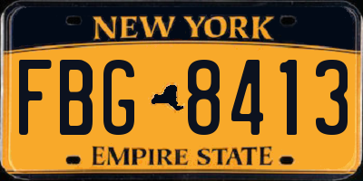 NY license plate FBG8413