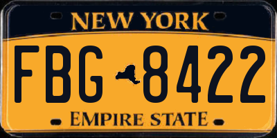 NY license plate FBG8422