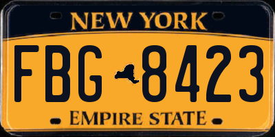 NY license plate FBG8423