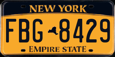 NY license plate FBG8429