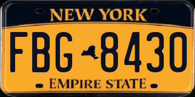 NY license plate FBG8430