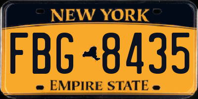 NY license plate FBG8435