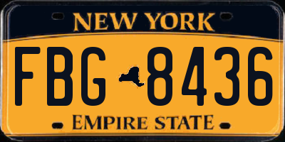 NY license plate FBG8436