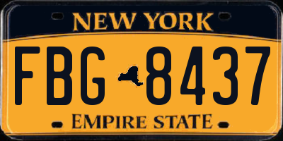 NY license plate FBG8437