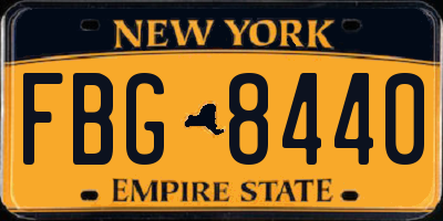 NY license plate FBG8440
