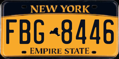 NY license plate FBG8446