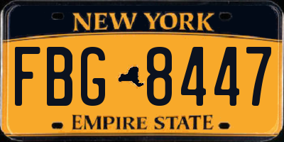 NY license plate FBG8447