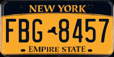 NY license plate FBG8457