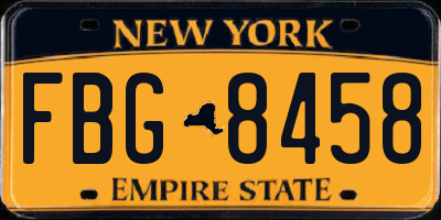 NY license plate FBG8458
