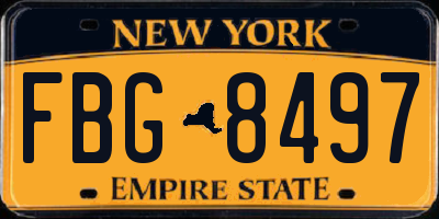 NY license plate FBG8497