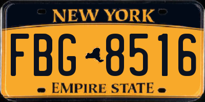 NY license plate FBG8516