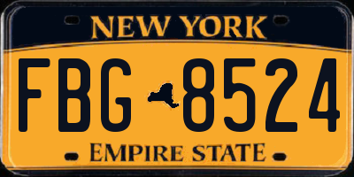 NY license plate FBG8524