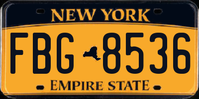 NY license plate FBG8536